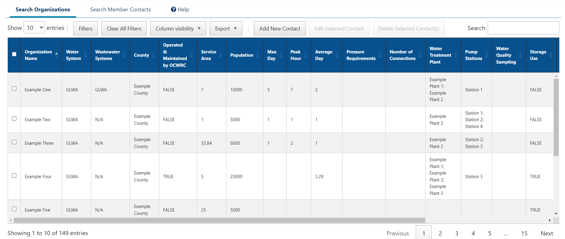 contact list page layout